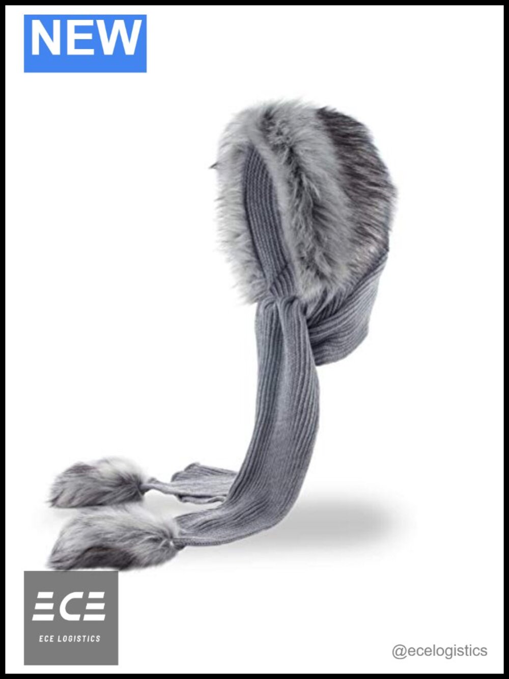 Faux Fur Hooded Scarf Womens Warm Cowl Hat Scoodie Winter